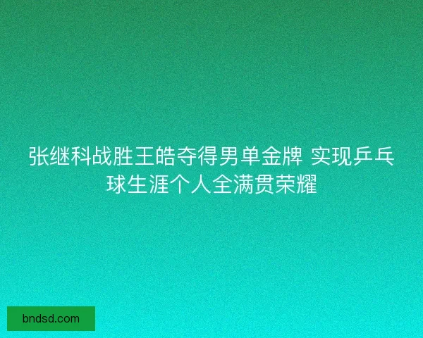 张继科战胜王皓夺得男单金牌 实现乒乓球生涯个人全满贯荣耀