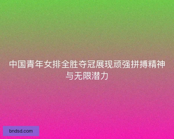 中国青年女排全胜夺冠展现顽强拼搏精神与无限潜力